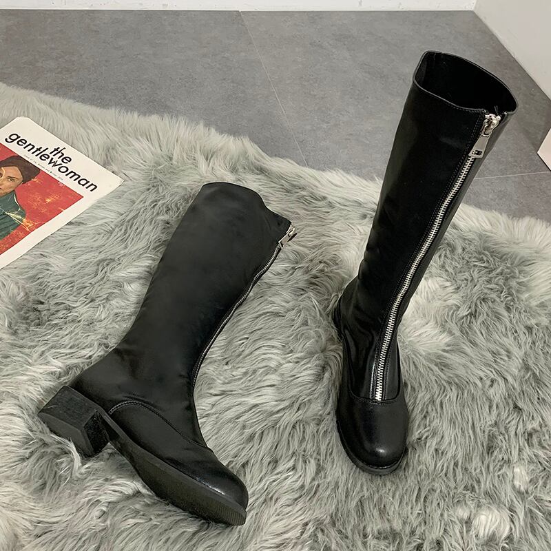 ロング薄手スキニーブーツオータムウィンタージッパー 靴 シューズ 秋物 冬物 部族の婦人靴61108418346