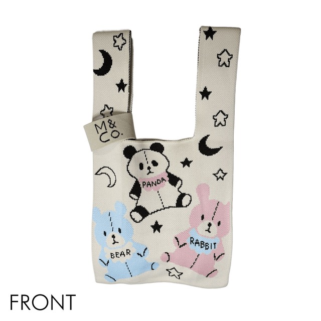 ニットバッグ 表裏柄違い アニマル（Knit Bag Different pattern）