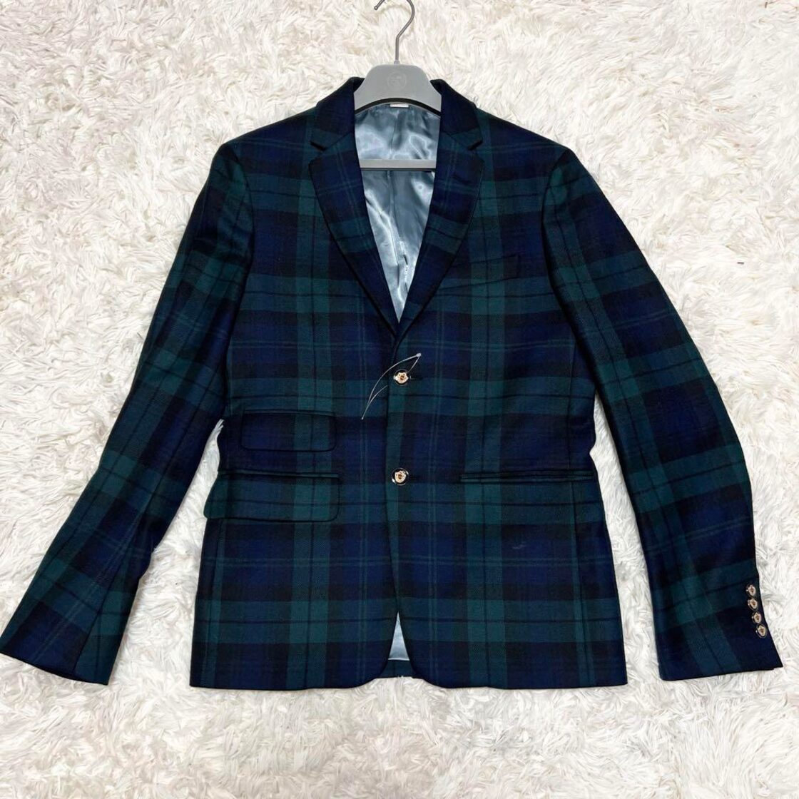 高級✨️ 『GUCCI』 グッチ スーツセットアップ 緑 チェック ウール100 