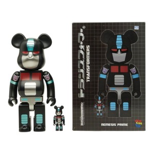メディコムトイ ベアブリック 100%&400% TRANSFORMERS NEMESIS PRIME フィギュア おもちゃ 置物 ブラック マルチカラー メンズ MEDICOM TOY 【中古】