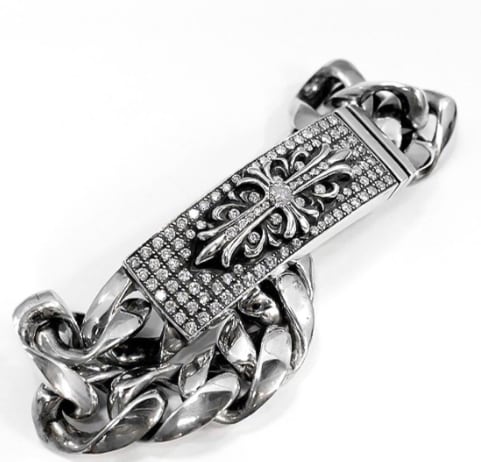 お歳暮・冬ギフト特集2024 CHROME HEARTS クロムハーツ IDブレスレット フローラルクロス ブレスレット