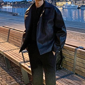 フラップフェイクレザーブルゾン　MT0080400