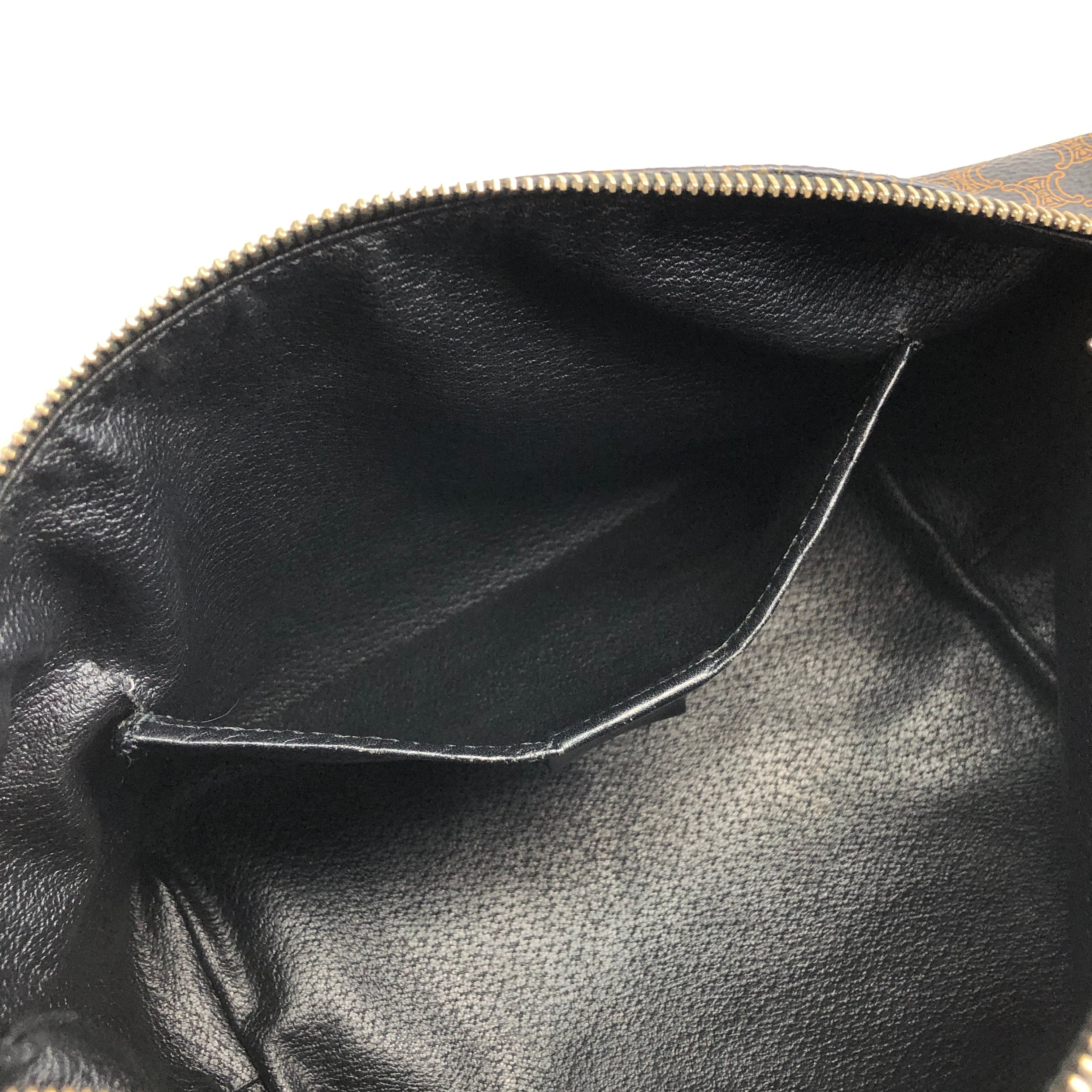 セリーヌ マカダム 黒 ハンドバッグ バニティバッグ CELINE セリーヌ マカダム レザー バニティバッグ ハンドバッグ