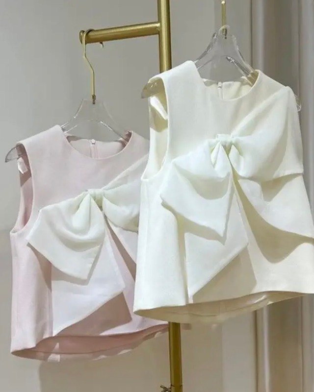 short chiffon ribbon tops