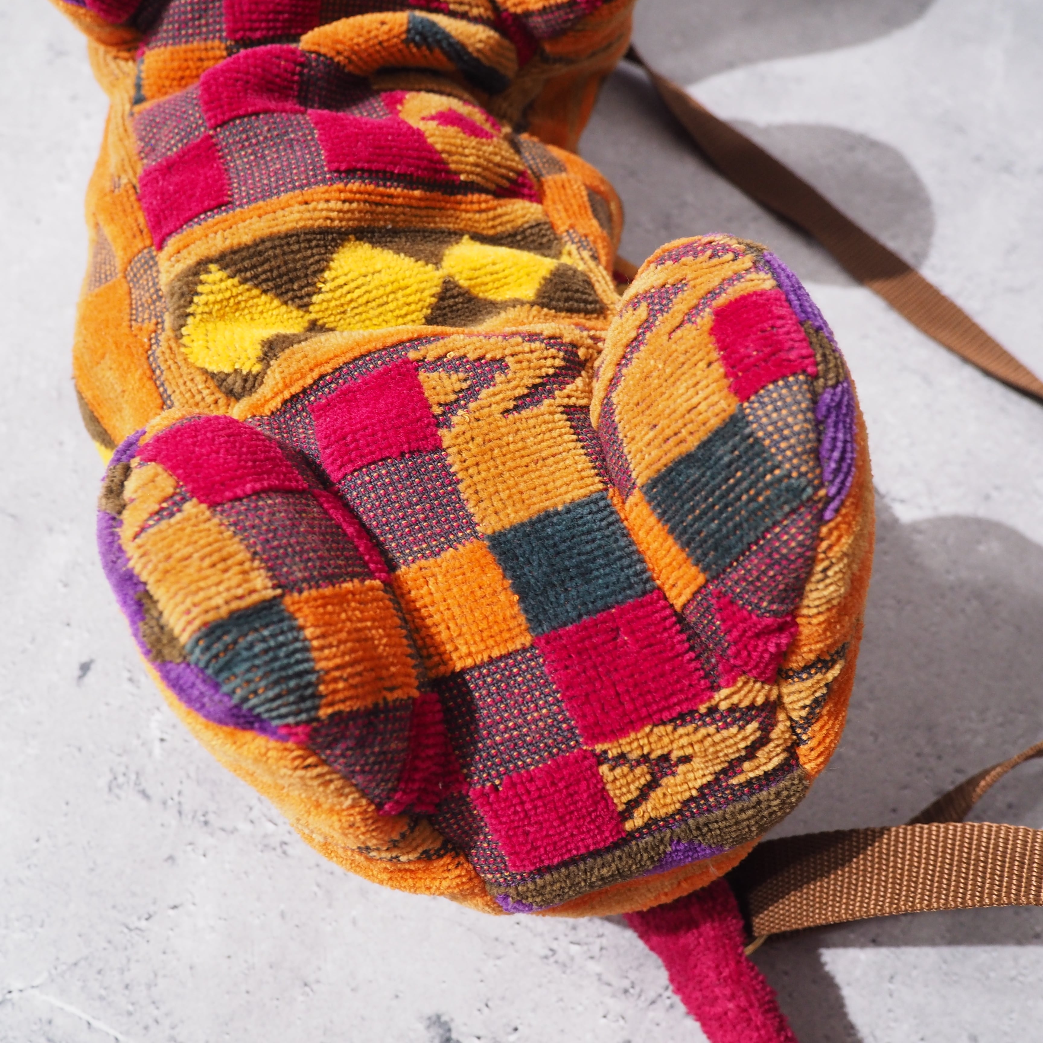 1990s Colorful ethnic Dachshund vintage shoulder Bag