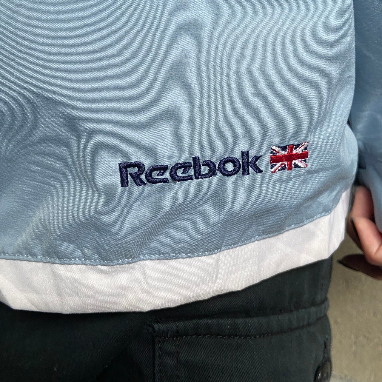 00年代 Reebok リーボック センターロゴ 刺繍 ポリエステルアノラック 