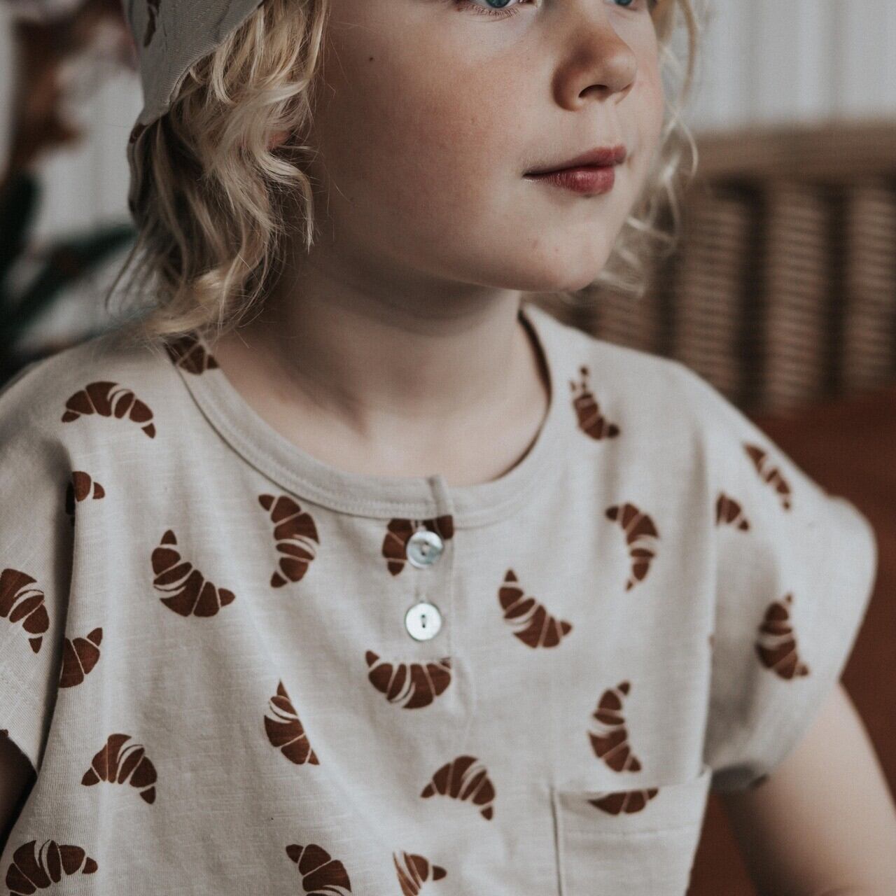 5-6Yのみ/即納】MONSIEUR MINI / NO SLEEVE TSHIRT CROISSANT