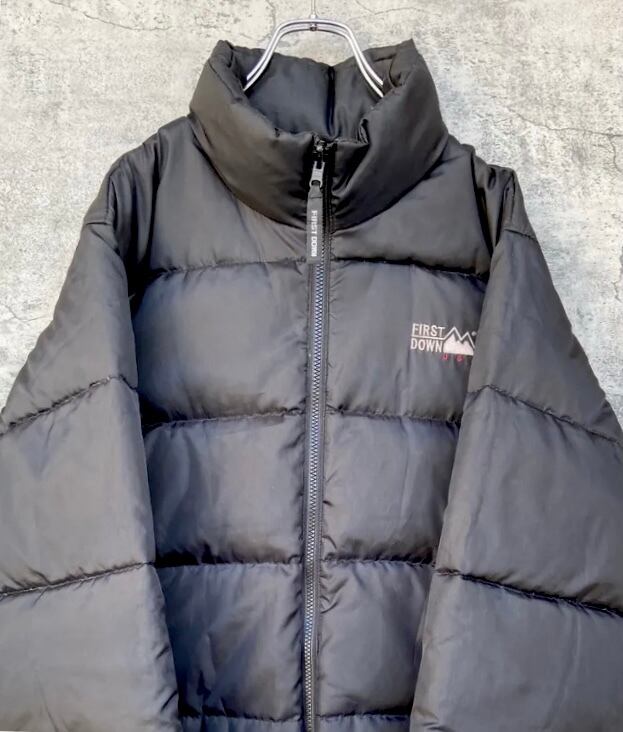 ファーストダウン 中綿バブル ダウンジャケット   500フィルパワー リバーシブル 赤黒