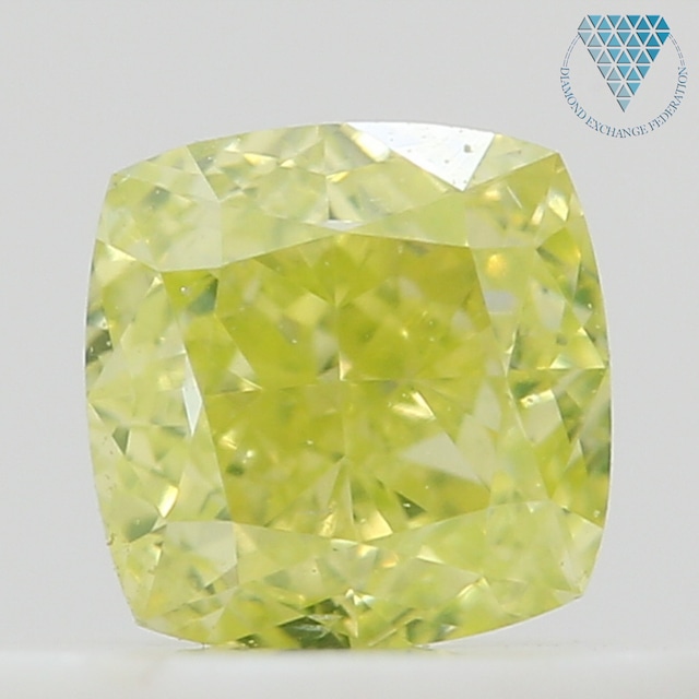 0.35 ct FANCY INTENSE GREENISH YELLOW SI1 CUSHION GIA 天然  ダイヤモンド ルース