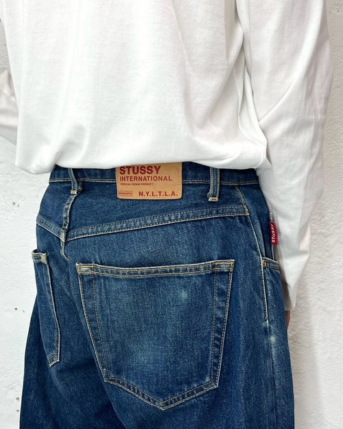 90s OLD STUSSY Straight Denim Pants USA製