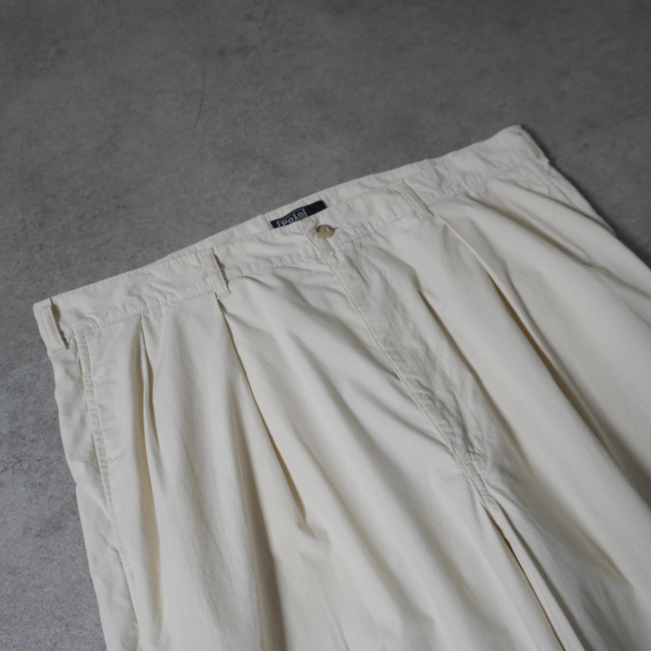 90s 初期型 USA製 Polo by Ralph Lauren POLO CHINO "Lightweight Twill" offwhite [W36L31相当] 古着 - 4