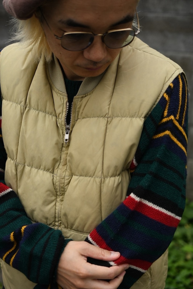 OK/80's "Eddie Bauer" quilting nylon goose down vest