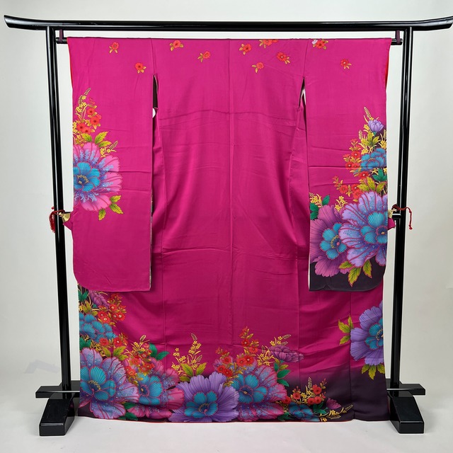 中振袖 振袖 正絹 中古品 ピンク色 ピンク サーモンピンク 3S417 HACX670000