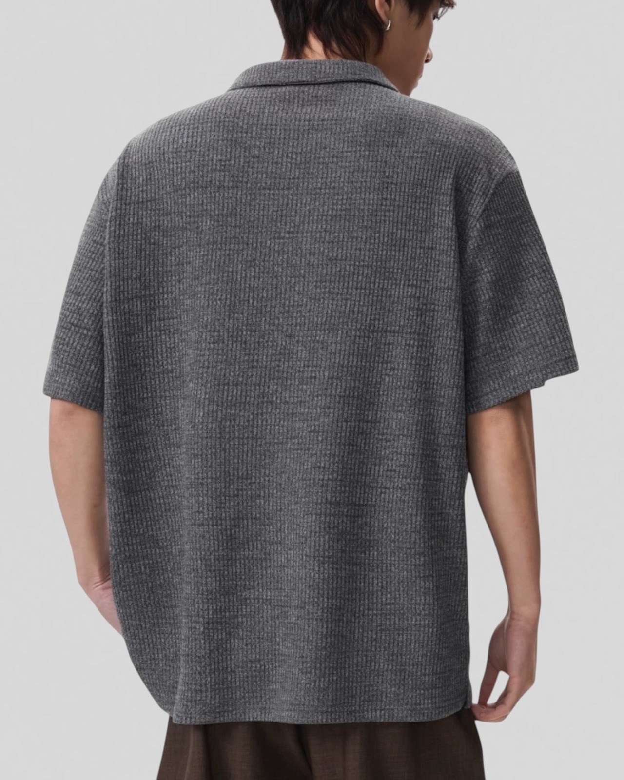 Boxy Knit Polo Tee（85％/100％）