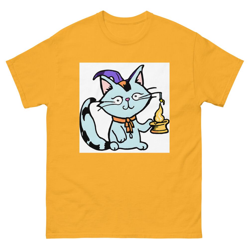 ユニセックスクラシックTシャツ 魔法使いの弟子猫：魔法学校に入学した