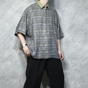 jacquard weave design linen rayon pullover shirt