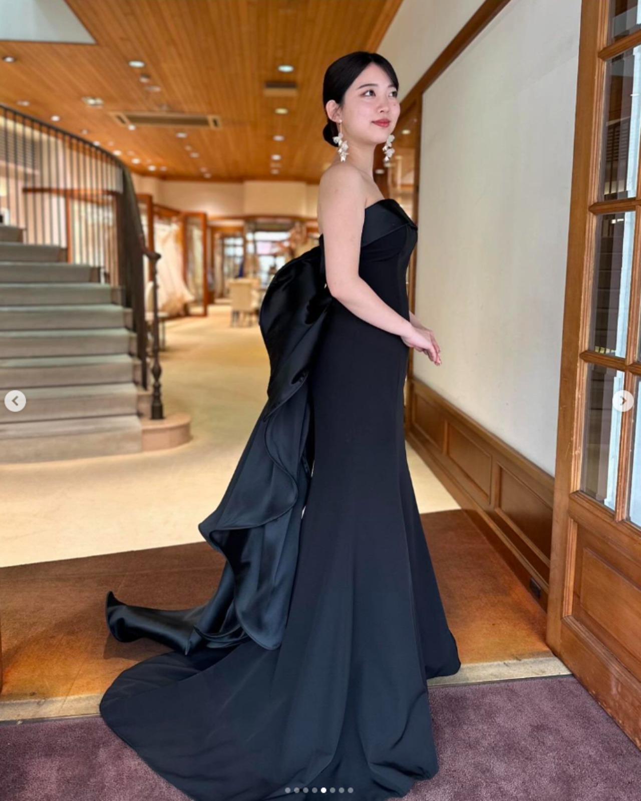 パーティードレス ベアトップ マーメイドライン ラッフルフリル  