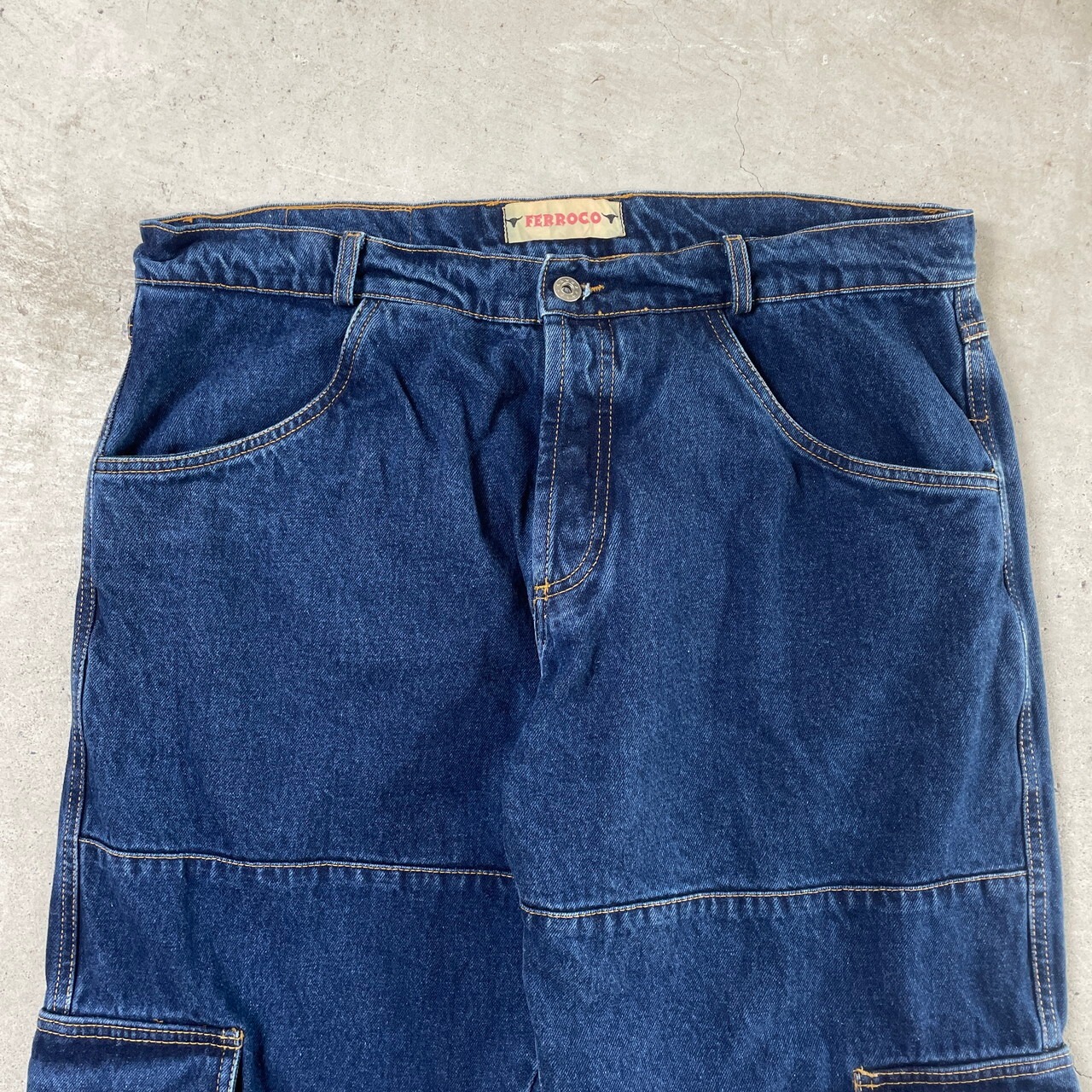 FERROCO ユーロ デニムカーゴパンツ 多ポケット メンズW36相当 古着 