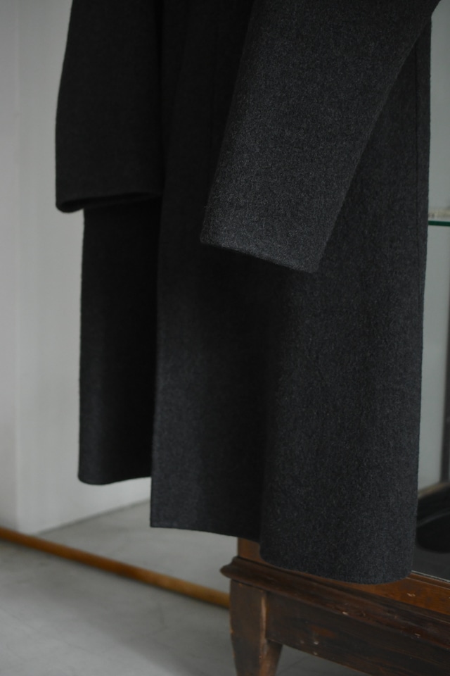 A.PRESSE / Cashmere Melton Long Coat (Charcoal)