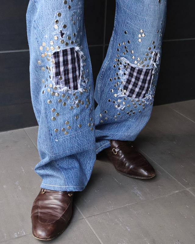 【Hannah Creak】studded Jeans Wide Leg