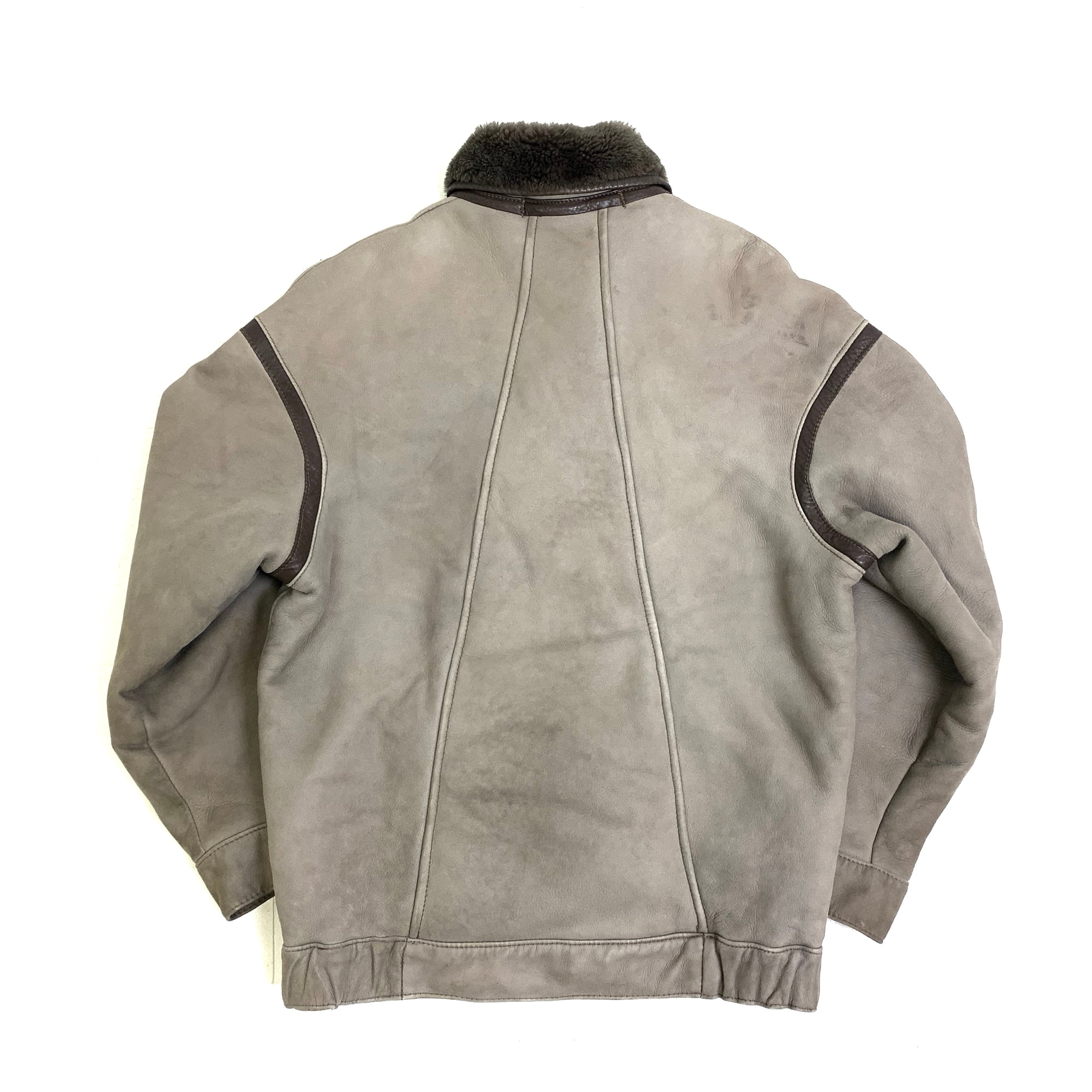 1990's mouton jacket made in France グレージュ ムートンジャケット