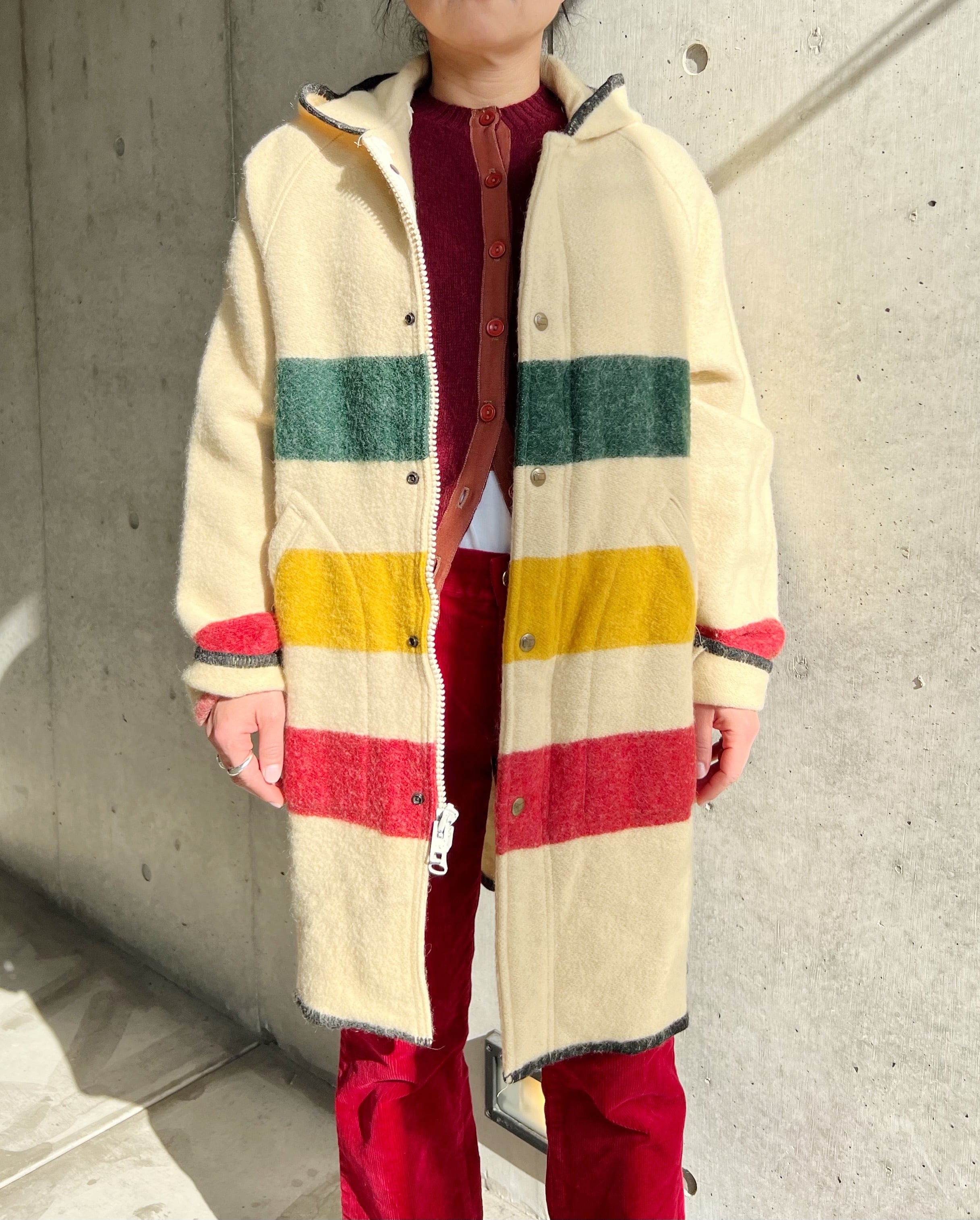 70s ~ 80s  Woolrich wool blanket coat