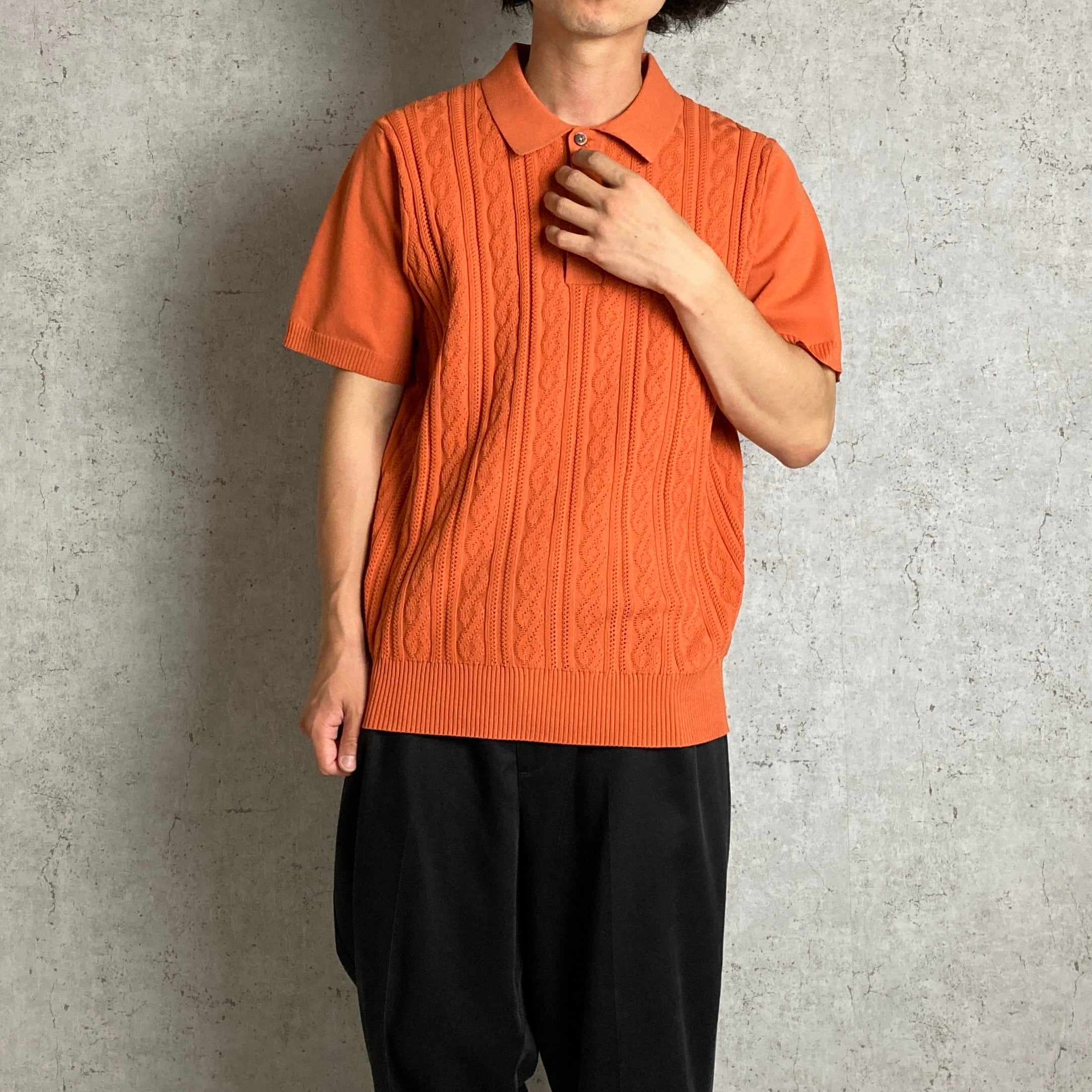 Stussy(ステューシー) Cable Ss summer polo knit