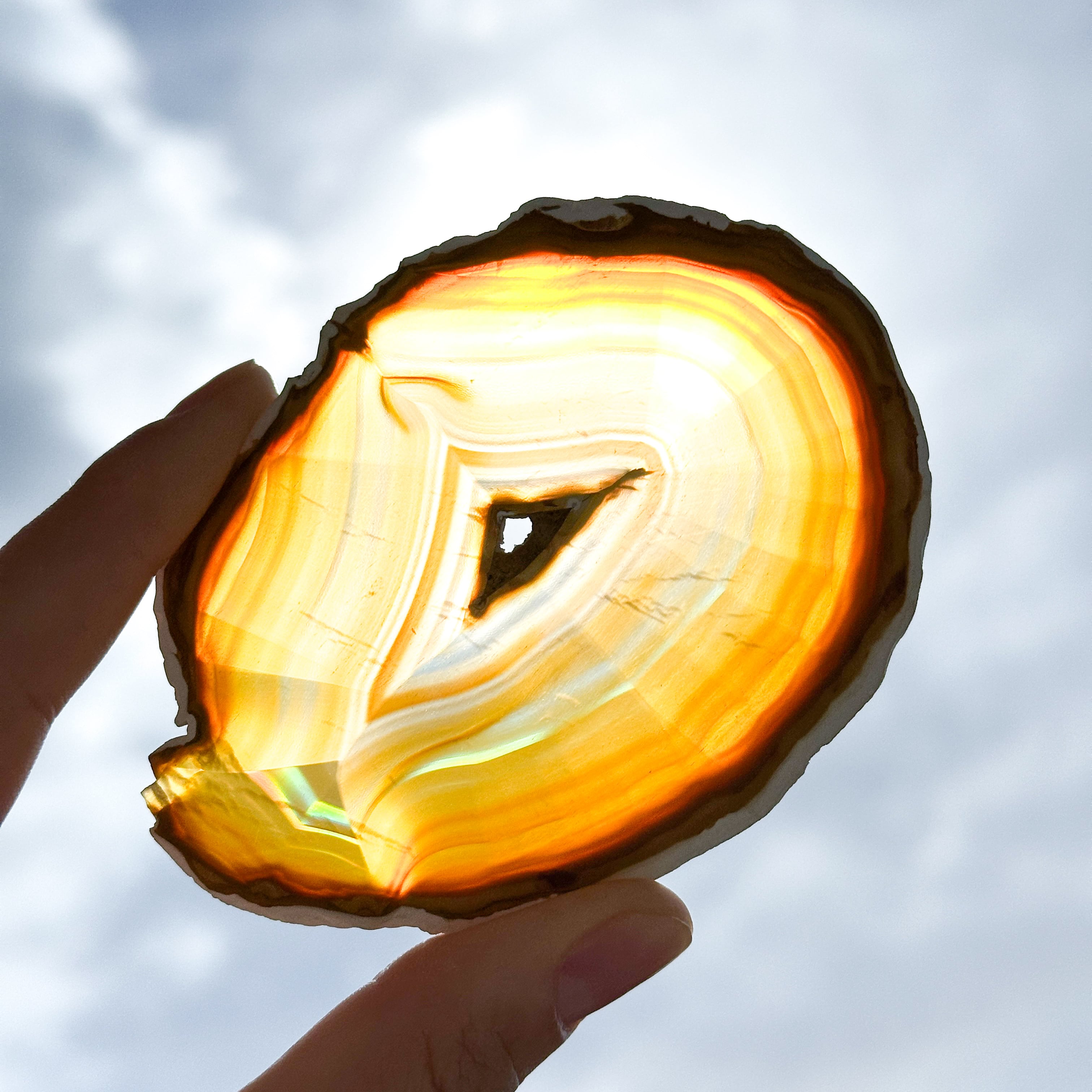 イリスアゲート スライスカット 天然石 パワーストーン 強さ・自信・勇気を与える イリスアゲート 41◇ Iris agate ◇ 天然石・鉱物・パワーストーン