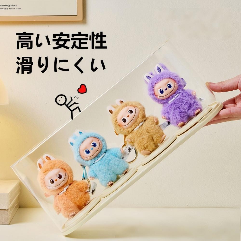 ラブブ　Labubu （ケース付き） LABUBU 4世代対応 アクリル 透明 ディスプレイケース 防塵 固定