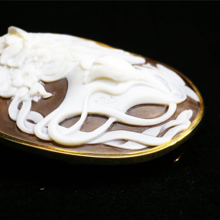 チーロ・オリス・マラッツォ作 花の精霊と蝶のカメオ | Cameo Erynceleblas powered by BASE (RA137) 新品 イタリアシェルカメオルース チーロ・オリス・マラッツォ