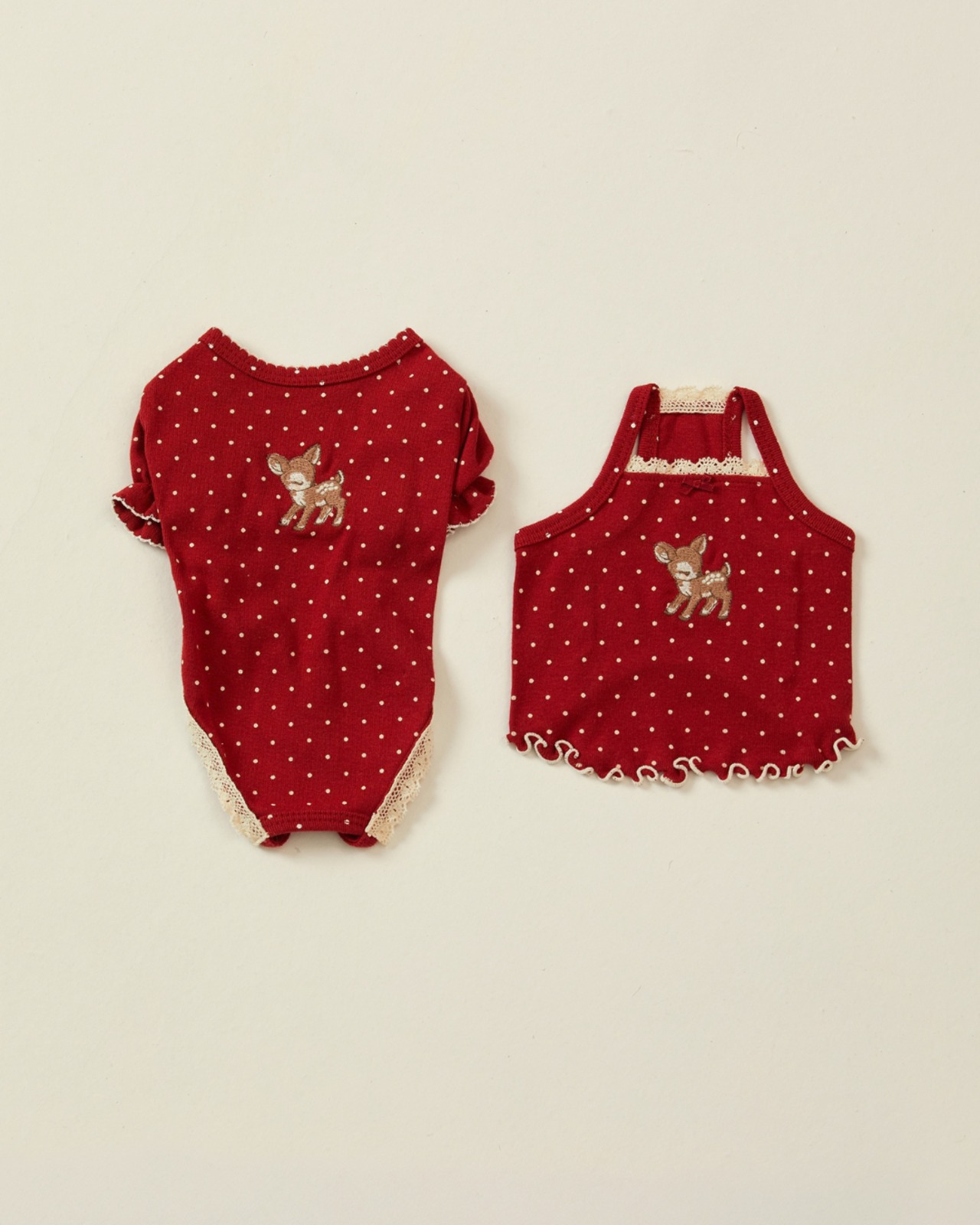【予約】[ thesallyslaw ] Chloe Puff Romper｜Wine Dot - 9