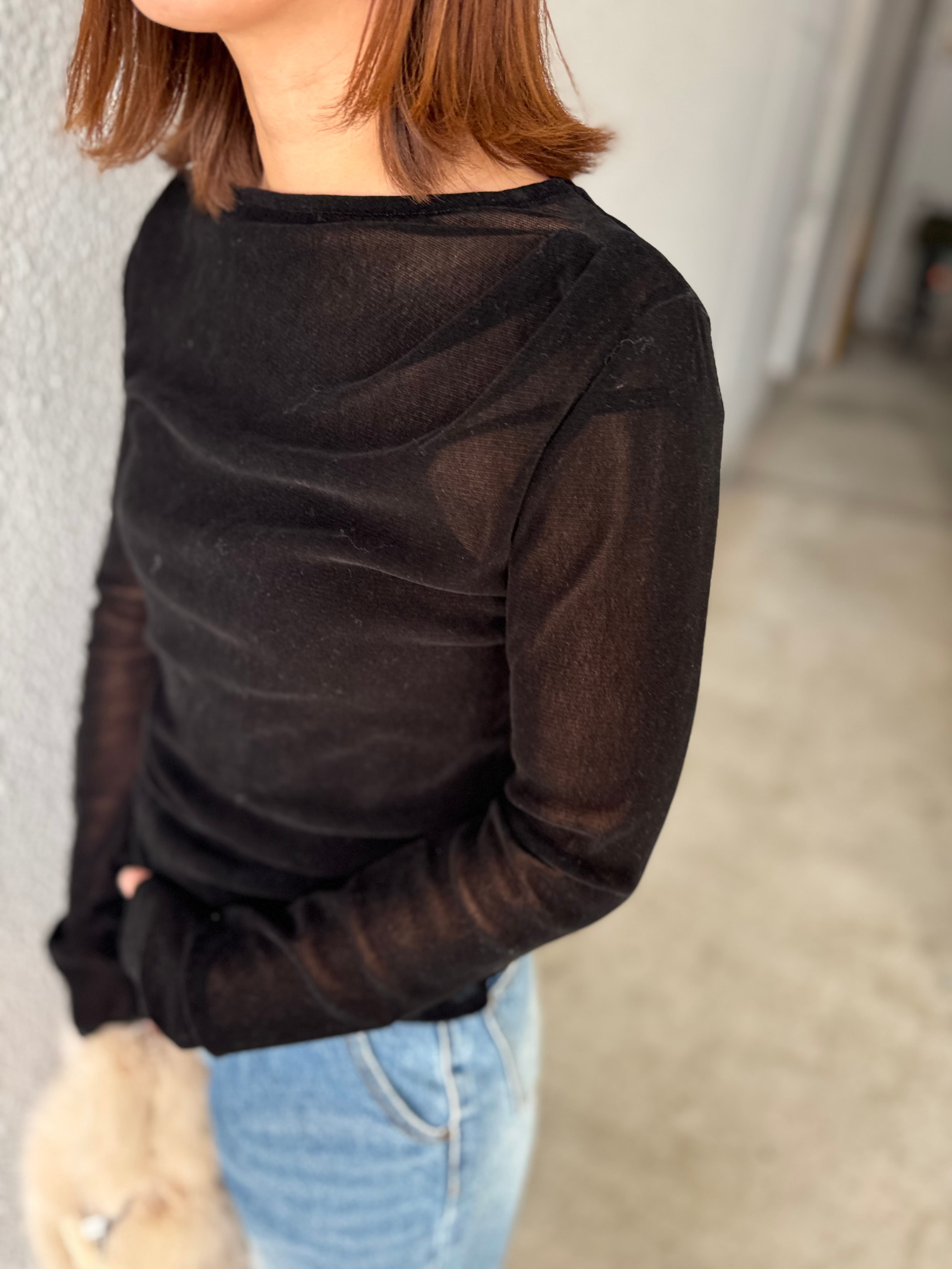 【cafune】シャーリングベロアストレッチPO