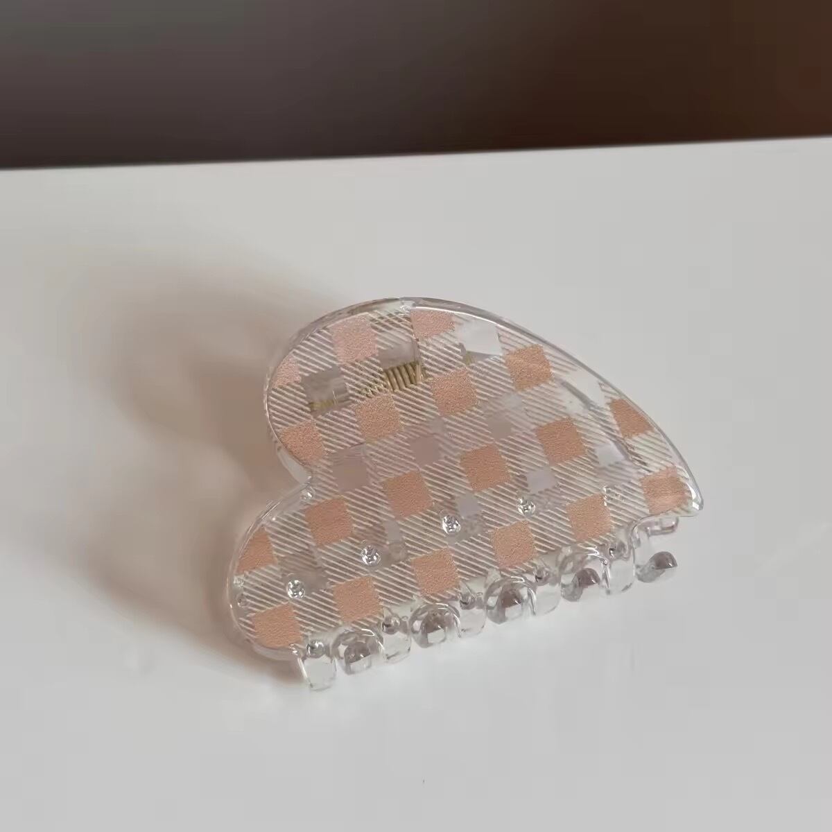 チェッククリアヘアクリップ