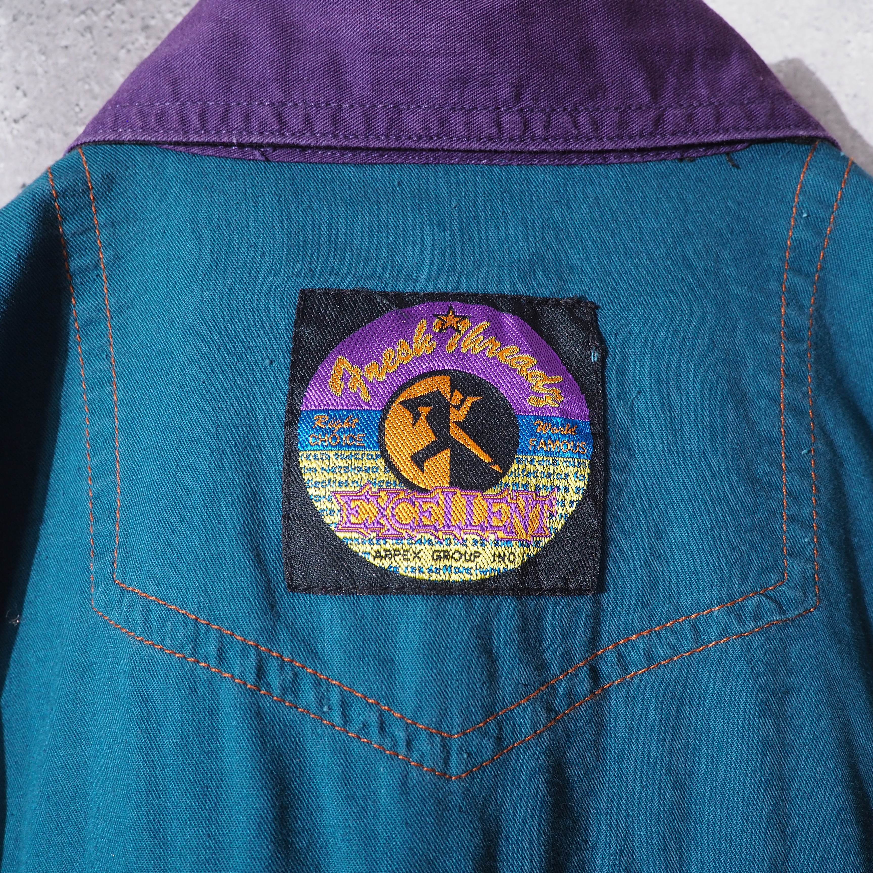 Good multi pop color panel combination loose shirt