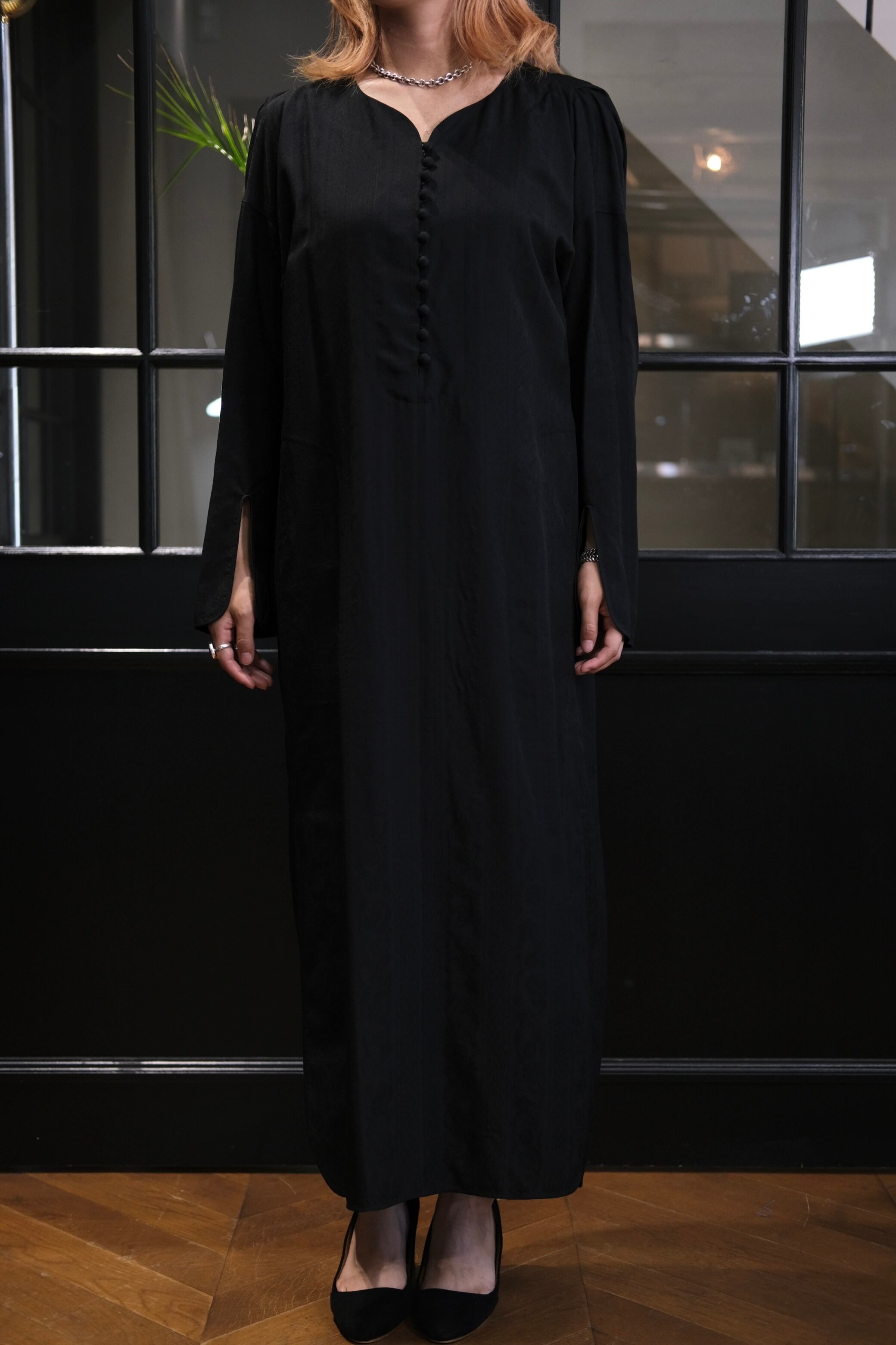 Mame Kurogouchi】Floral Pattern Silk Rayon Jacquard I-Line