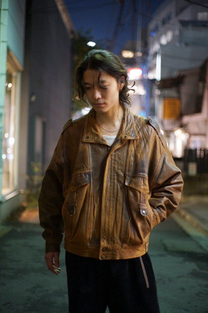 ESPIONAGE] Vintage Drop Shoulder Leather Jacket [1980s] Vintage
