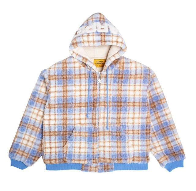 CARPET / PLAID FLEECE HOODIE / BLUE PLAID