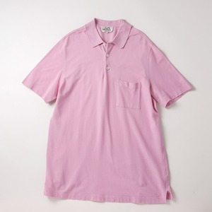 【定価9万】HERMES special polo shirt made in Italy mint condition ／ ヴィンテージ エルメス スペシャル ポロシャツ ピンク 半袖 イタリア製 サイズL  ミントコンディション