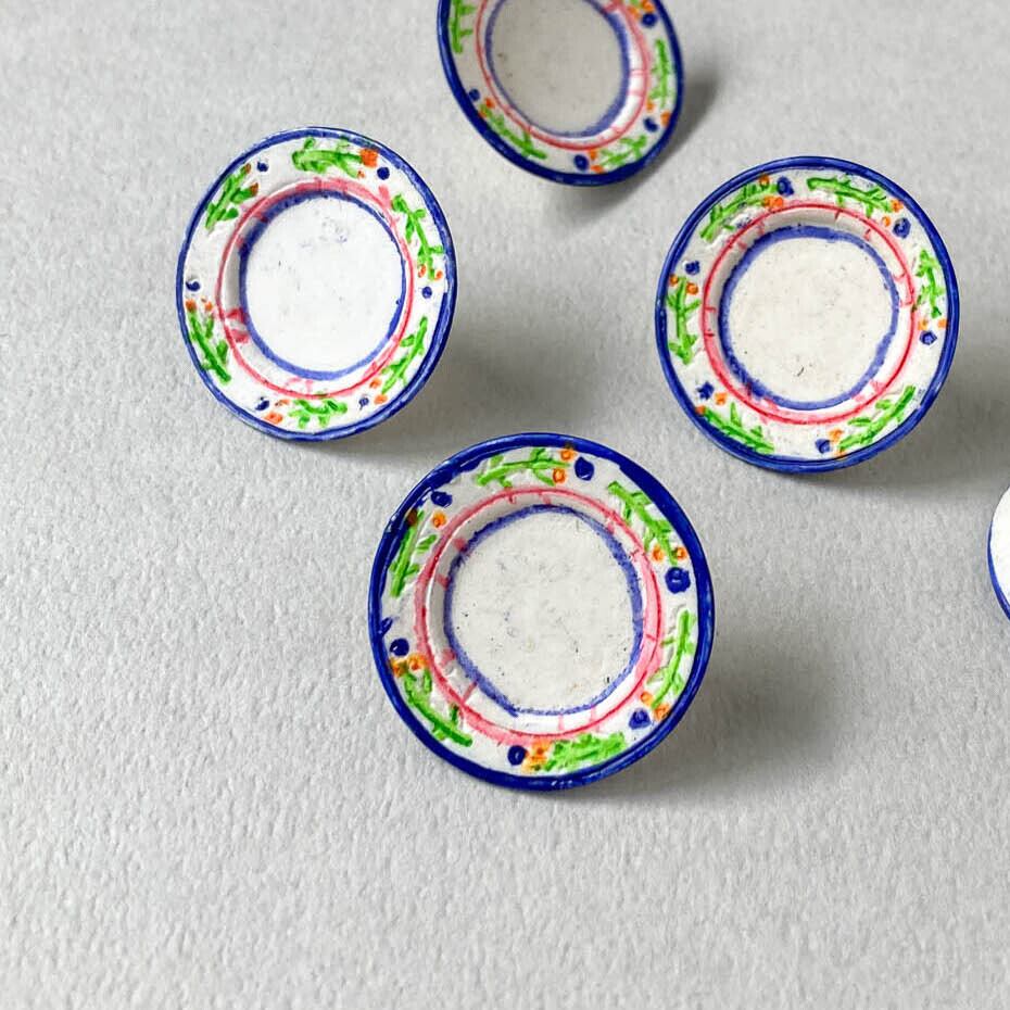 お花模様お皿のUKボタン(23mm)