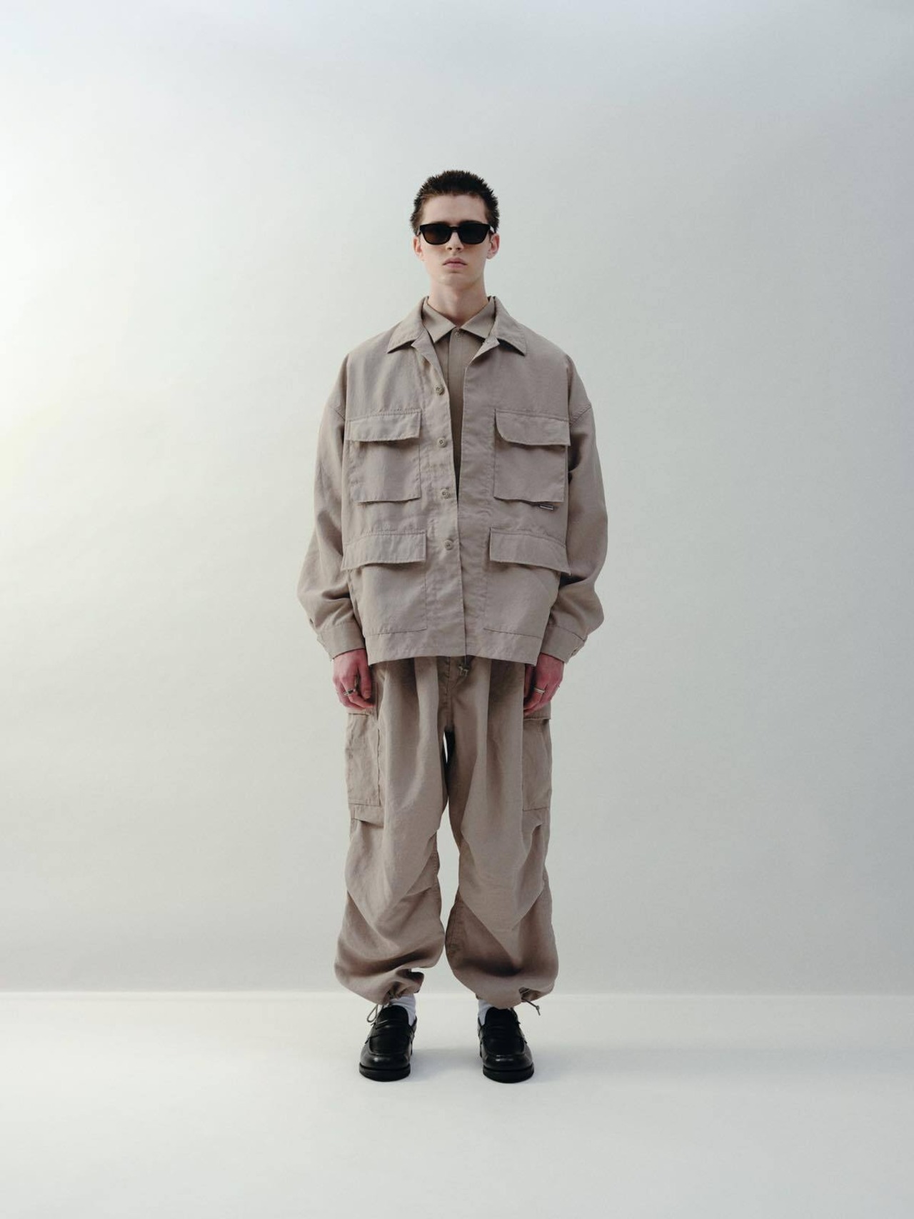 Polyester Canvas BDU Jacket - Off Ivory -