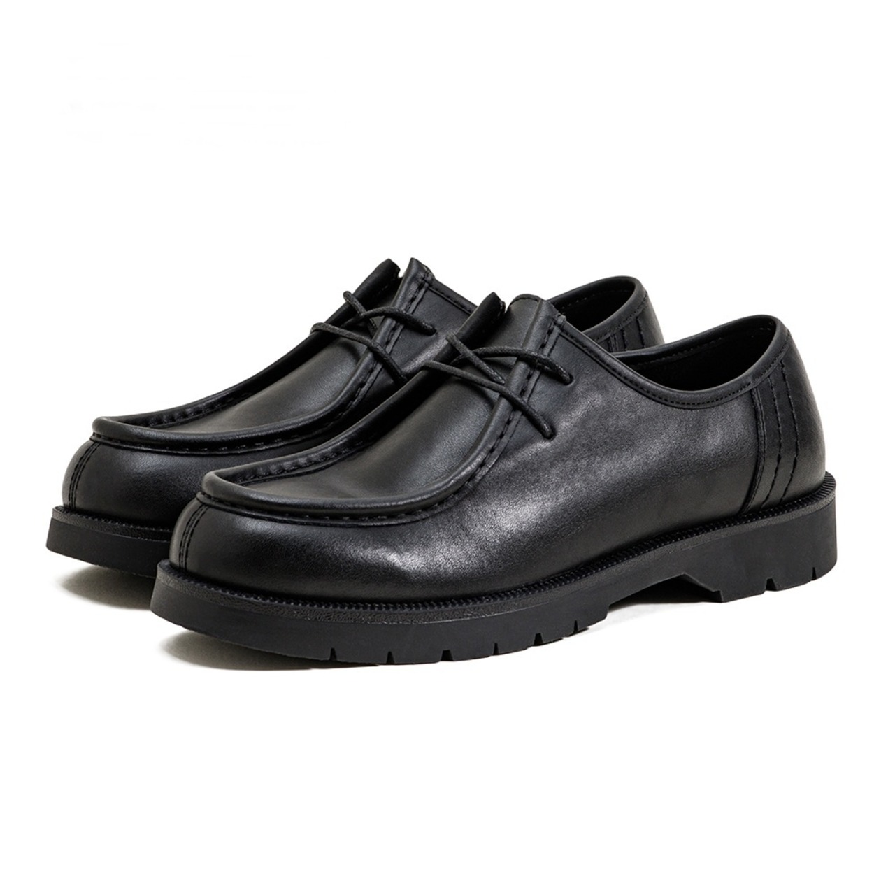 Black Lace-Up Loafer Shoes / ブラック レースアップ ローファー シューズ