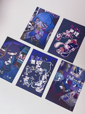 ポストカード【妖獣耳画報SET】– 「たぶん、無理。」の幻想世界を手のひらに。闇かわイラストを厳選収録した5枚セット