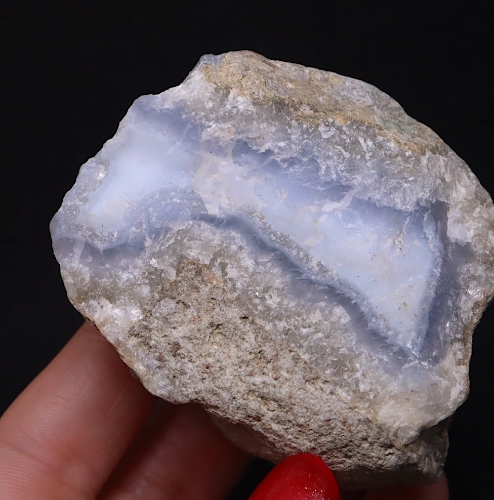 マウントエアリー ブルー アゲート 129g AG347 原石 瑪瑙 鉱物 天然石