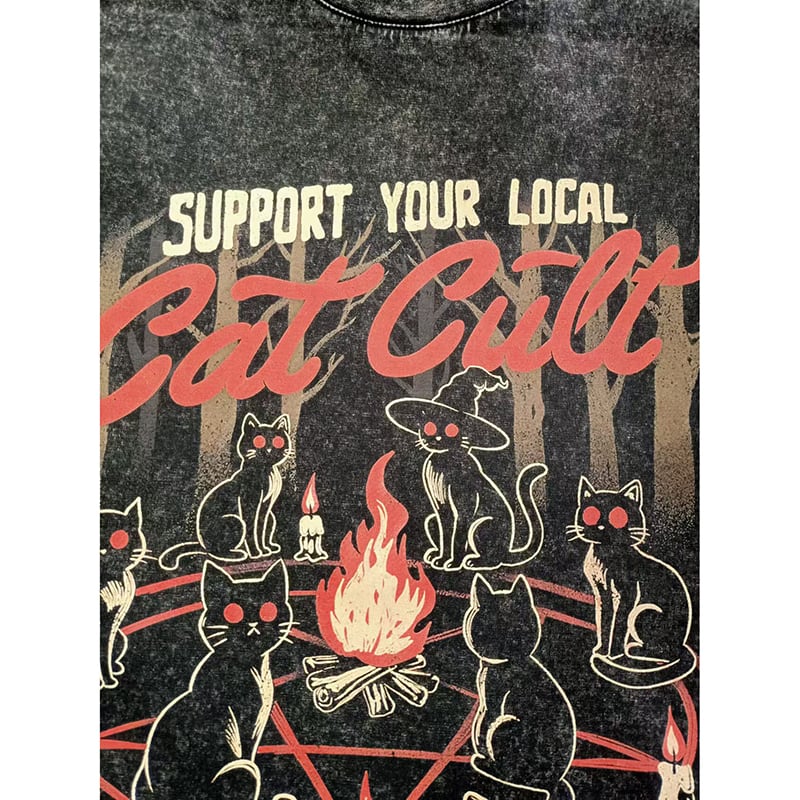 HONGHANシリーズ】☆Tシャツ☆ 2color トップス 猫 ねこ ネコ 半袖