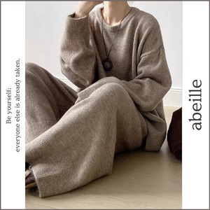 nuance color knit top & pants set 14158