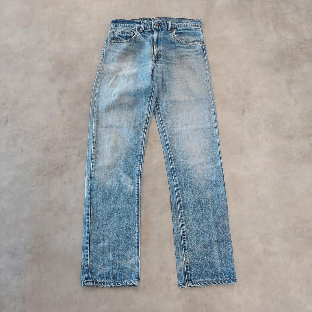 リーバイス505 W31 ヒゲ ハチノス 青 古着 80s USA製 21225