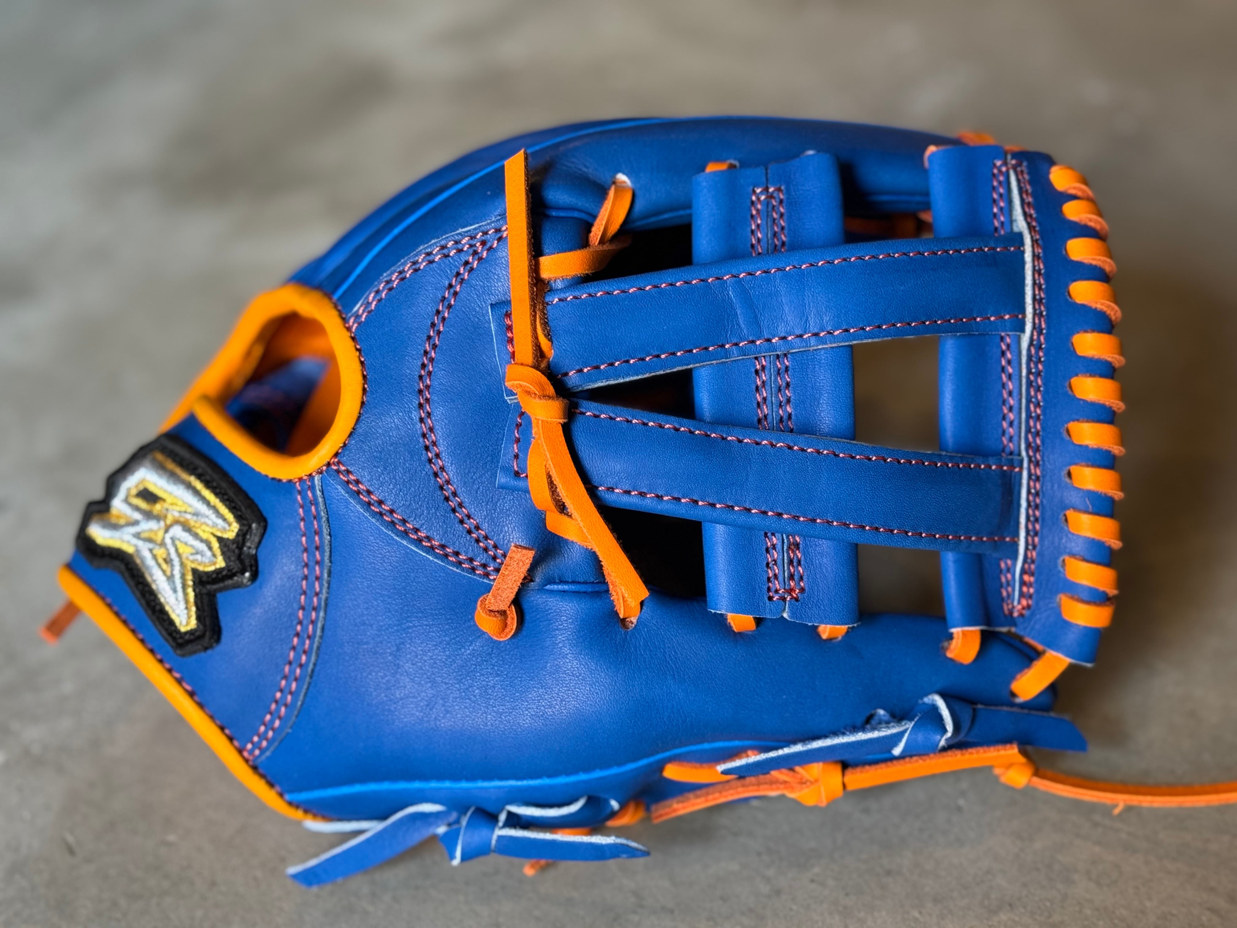限定モデル【GS】軟式用グローブ 内野手用 鬼サード型 ブルー×オレンジ