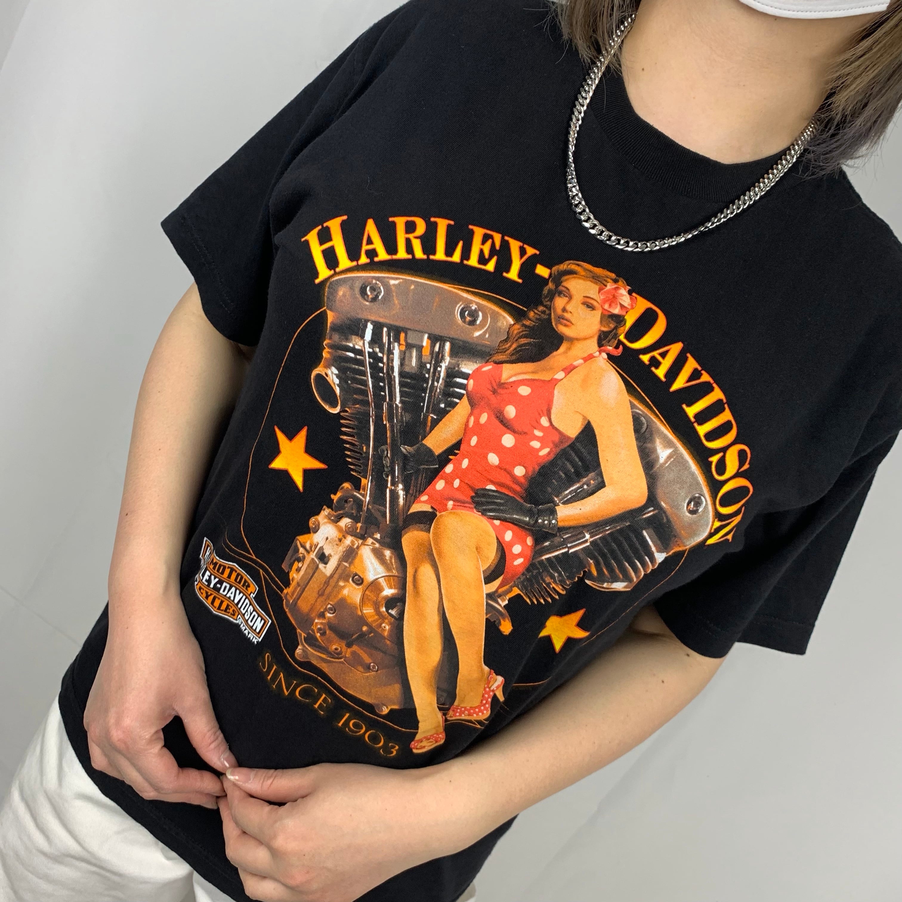 VHM Tシャツ ビンテージ 90s ハーレーダビッドソン　ピンナップガール