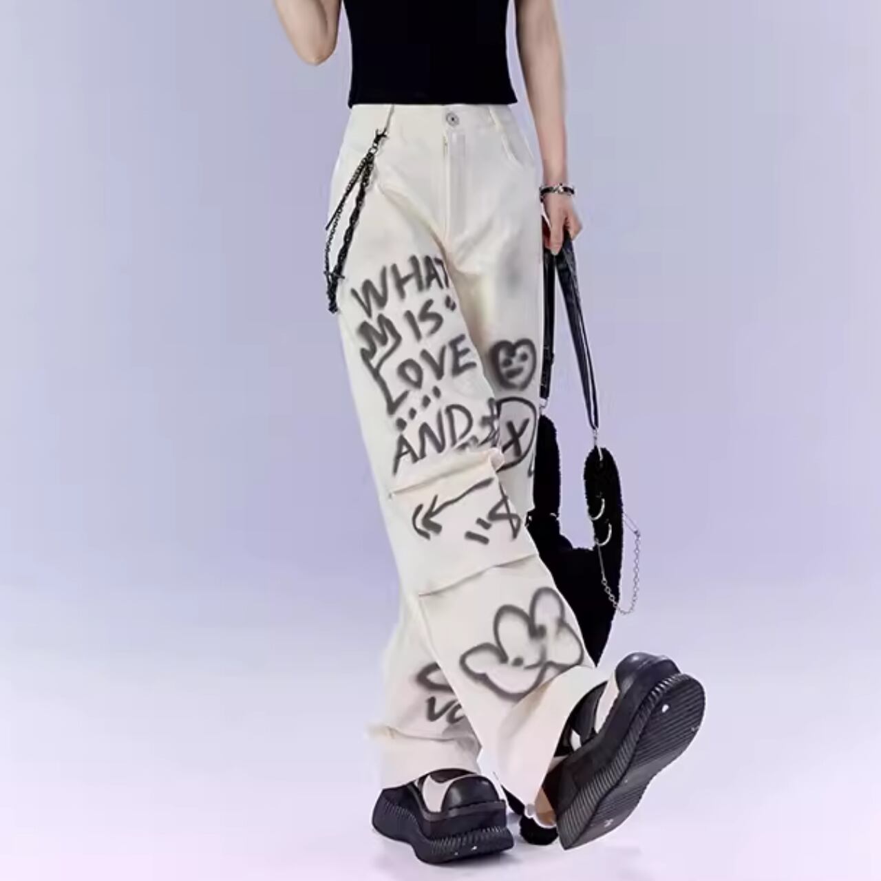 カジュアルラクガキパンツ 2color 1231