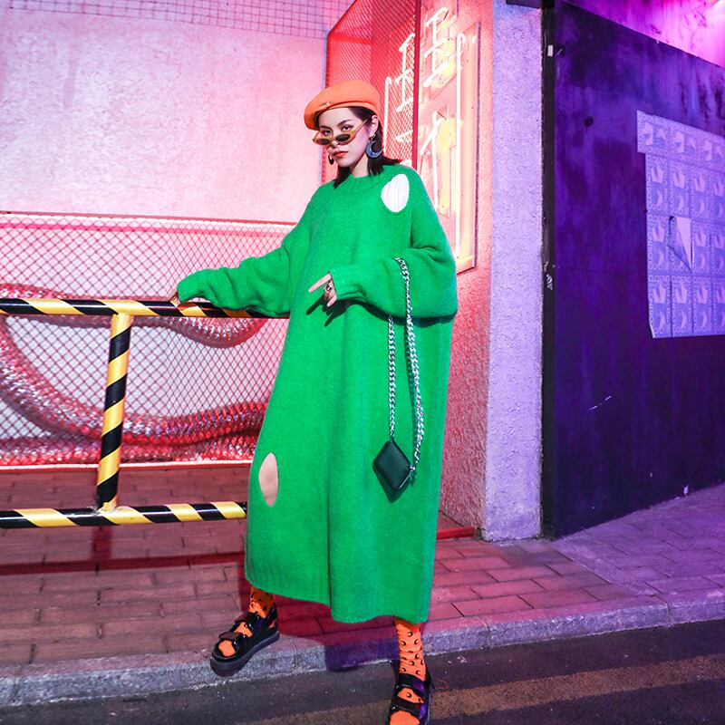 ロングセーター ドレス ニットオータムウィンター 秋物 冬物 ラブタオタオダレンハウス17026377918